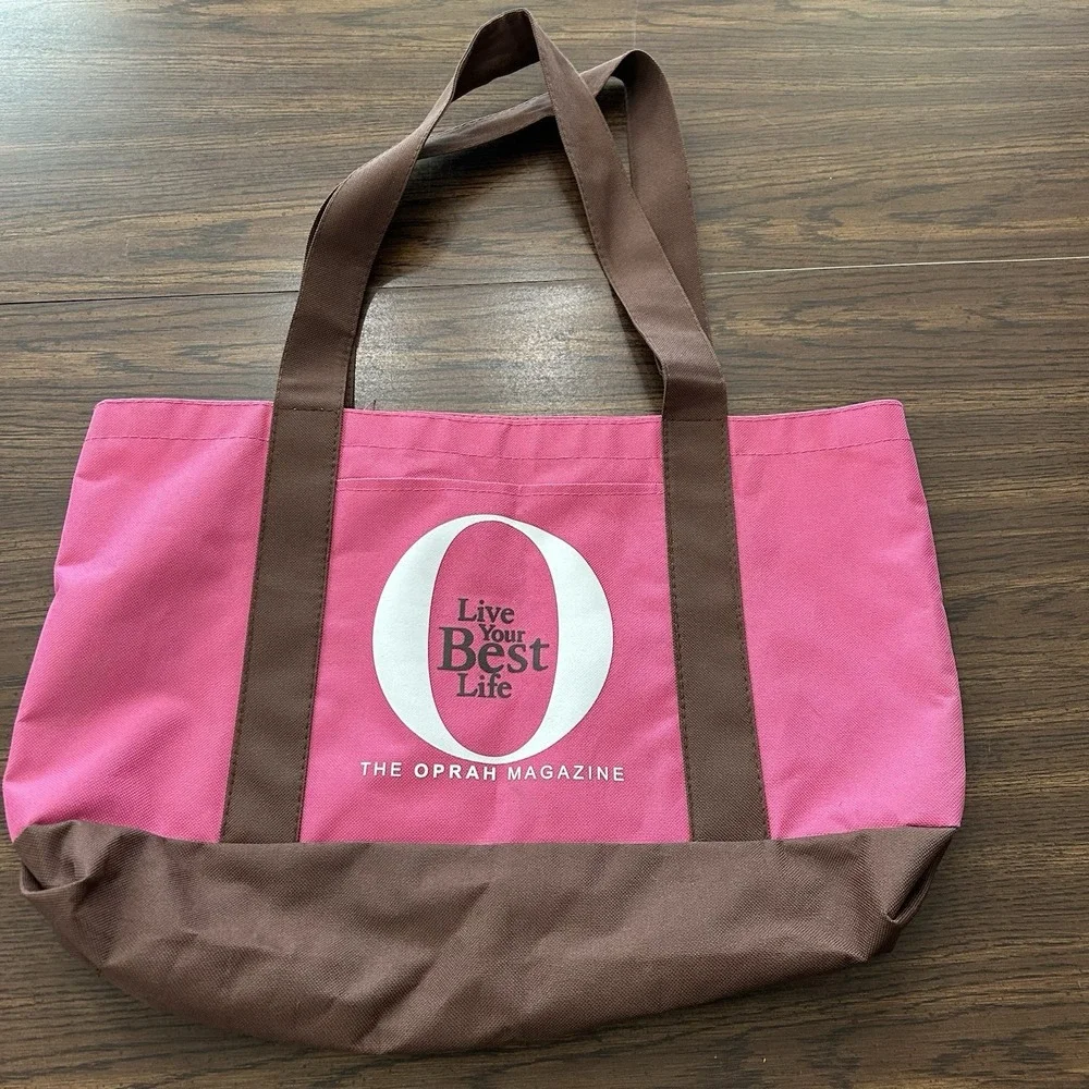 Oprah‎ Magazine Live Your Best Life Pink Brown Tote Y2K Collectible